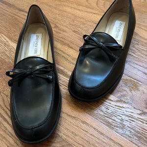 New black leather loafers